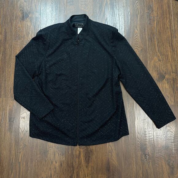 Alex Evenings VTG Jacket Black Sparkle 1X Sheer Formal Partywear Eveningwear - Picture 2 of 11